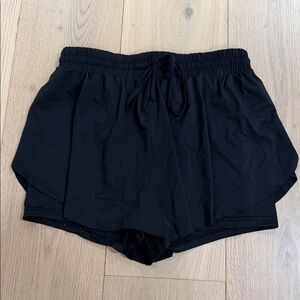 AS Revival Black Women's Athletic Layered Shorts Size Medium